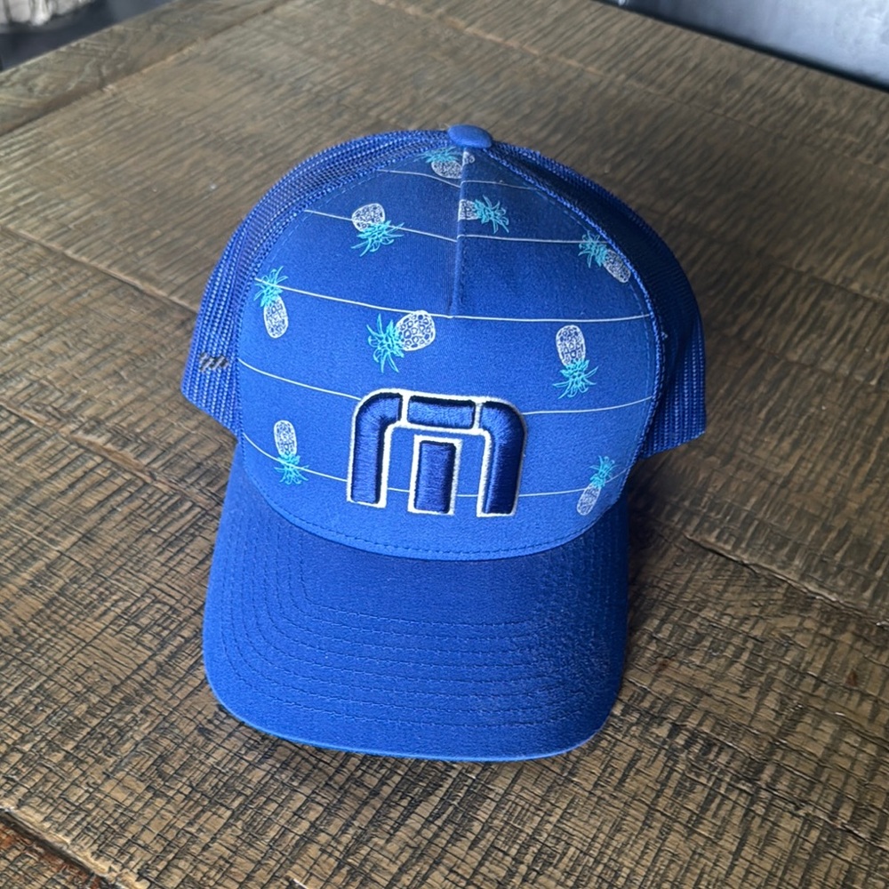 Travis Matthews Blue Mesh Cap with Pineapple Design